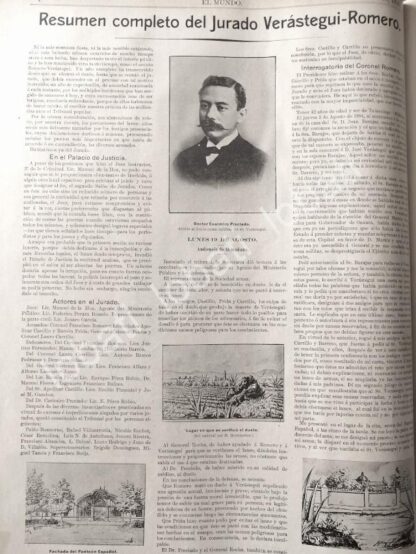 CARTEL ANTIGUO ORIGINAL DE EL DUELO VERASTEGUI - ROMERO 1895 JUICIO Y EVENTOS COMPLETOS /PLT - Image 3