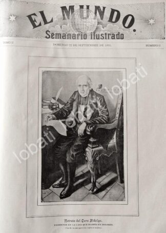 PORTADA ANTIGUA ORIGINAL  1895 MIGUEL HIDALGO