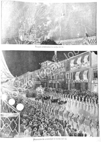 CARTEL ANTIGUO ORIGINAL DE DESFILE DE LAS FIESTAS PATRIAS CENTRO Y ZOCALO D.F, 1895