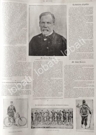 CARTEL ANTIGUO ORIGINAL DE MUERE EL DR. LUIS PASTEUR OCT 1895 Y MAS NOTAS / MDC