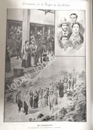 GRABADO ANTIGUO PEREGRINACIONES A LA VILLA 1895, POR: LEANDRO IZAGUIRRE / RLG