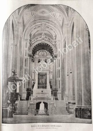GRABADO ANTIGUO INTERIOR DE LA COLEGIATA EN LA BASILICA 1895 /RLG
