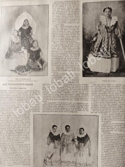 CARTEL ANTIGUO ORIGINAL DE LAS TEHUANAS Y SUS VESTIDOS 1895/ LDM - Image 2