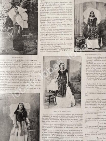 CARTEL ANTIGUO ORIGINAL DE LAS TEHUANAS Y SUS VESTIDOS 1895/ LDM - Image 3