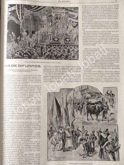 CARTEL ANTIGUO ORIGINAL DE EL DIA DE MURTOS EN MEXICO Y EL MUNDO 1895/ LDM - Image 2