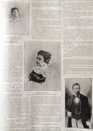 CARTEL ANTIGUO ORIGINAL DE ARTISTAS. LUISA MARTINEZ CASADO & AMELIA MARTIN GRUAS 1895 /FEP