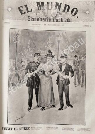 PORTADA ANTIGUA ORIGINAL  1895 DE LEANDRO IZAGUIRRE, PATINADERO D.F