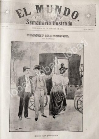 PORTADA ANTIGUA ORIGINAL  1895 DE LEANDRO IZAGUIRRE, ESCENA COSTUMBRISTA