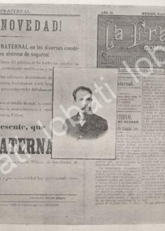 CARTEL ANTIGUO ORIGINAL DE BANCOS, ASEGURADORA LA FRATERNAL 1895 / SUPER RARO