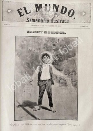 PORTADA ANTIGUA ORIGINAL  1895 DE LEANDRO IZAGUIRRE, NIÑO VOCERO