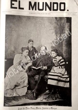 PORTADA ANTIGUA ORIGINAL  1895 JUAN DE DIOS PEZA Y SU FAMILIA /FEP