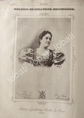 GRABADO ANTIGUO DE VALLETO HNOS. 1895 GUADALUPE CACHO DE CASO /24
