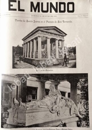 PORTADA ANTIGUA ORIGINAL  1895 MAUSOLEO DE BENITO JUAREZ, PANTEON SAN FERNANDO