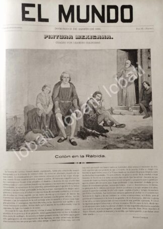 PORTADA ANTIGUA ORIGINAL  1895 DE LEANDRO IZAGUIRRE, CRISTOBAL COLON