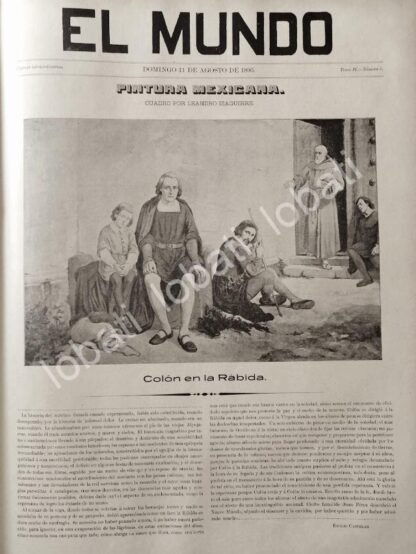 PORTADA ANTIGUA ORIGINAL  1895 DE LEANDRO IZAGUIRRE, CRISTOBAL COLON