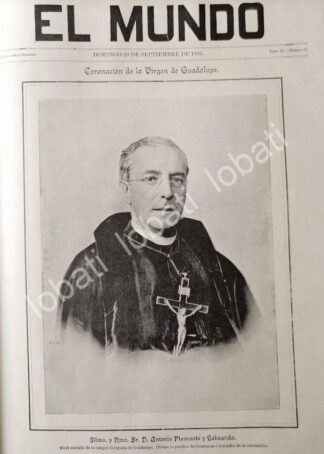 CARTEL ANTIGUO ORIGINAL DE PORTADA 1895 OBISPO ANTONIO PLANCARTE LABASTIDA /RLG