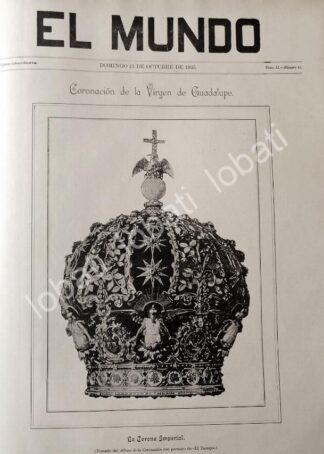 PORTADA ANTIGUA ORIGINAL  1895 CORONA DE LA VIRGENDE GUADALUPE / RLG