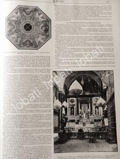 GRABADO ANTIGUO ACTO DE CORONACION DE LA VIRGEN DE GUADALUPE 1895 - Image 3