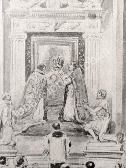 GRABADO ANTIGUO ACTO DE CORONACION DE LA VIRGEN DE GUADALUPE 1895 - Image 2