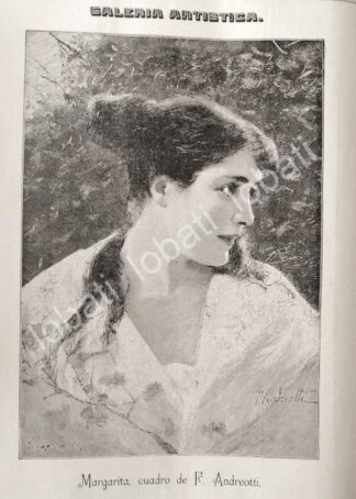 GRABADO ANTIGUO 1895 DE FEDERICO ANDREOTTI , MARGARITA. /ARTE