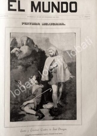 PORTADA ANTIGUA ORIGINAL  1895 GIOTTO Y COMABUE, PINTURA DE JOSE OBREGON