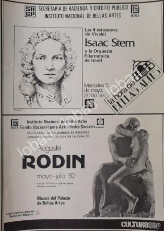 CARTEL ANTIGUO ORIGINAL DE INBA. ISAC STERN Y ORQEUSTE FILARMONICA DE ISRAEL 1978 Y MAS