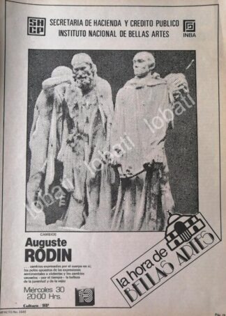 CARTEL ANTIGUO ORIGINAL DE INBA. EXPOSICION DE AUGUSTE RODIN 1980