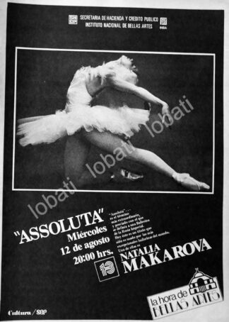 CARTEL ANTIGUO ORIGINAL DE INBA PRESENTA. ASSOLUTA. Y NATALIA MAKAROVA 1981 /2
