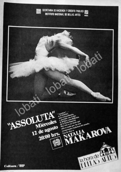 CARTEL ANTIGUO ORIGINAL DE INBA PRESENTA. ASSOLUTA. Y NATALIA MAKAROVA 1981 /2