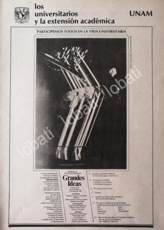 CARTEL ANTIGUO ORIGINAL DE UNAM PROYECTO GRANDES IDEAS ABRIL-MAYO 1982 /15