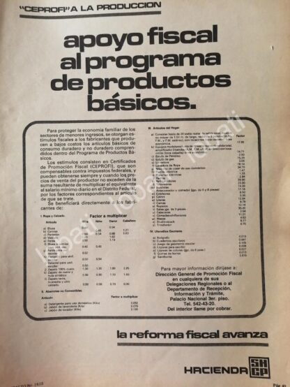 CARTEL ANTIGUO ORIGINAL DE SHCP SECRETARIA DE HACIENDA 1981 /46