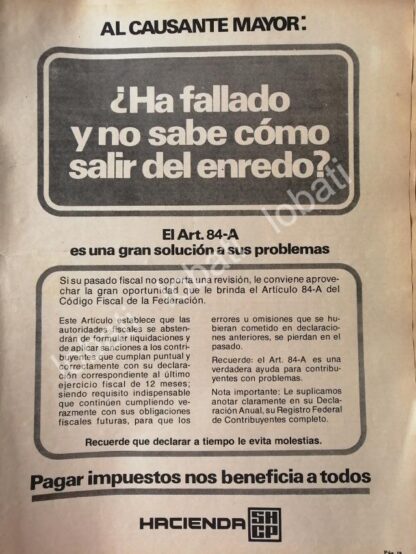 CARTEL ANTIGUO ORIGINAL DE SHCP SECRETARIA DE HACIENDA 1981 /45