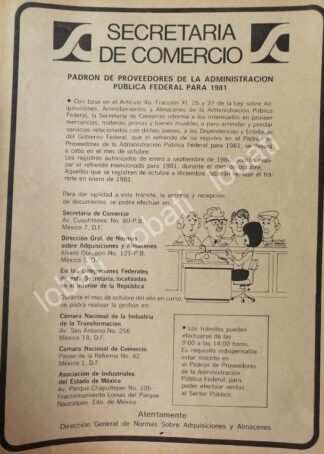 CARTEL ANTIGUO ORIGINAL DE CAMPAÑA DE LA SECRETARIA DE COMERCIO 1980 /19