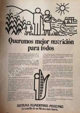 CARTEL ANTIGUO ORIGINAL DE AFICHE DEL SISTEMA ALIMENTARIO MEXICANO 1981 /14