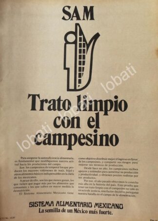 CARTEL ANTIGUO ORIGINAL DE AFICHE DEL SISTEMA ALIMENTARIO MEXICANO 1981 /13