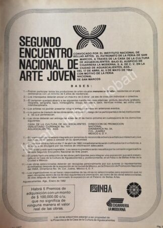 CARTEL ANTIGUO ORIGINAL DE 2DO ENCUENTRO NACIONAL DE ARTE JOVEN 1982 /10