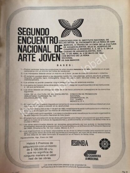 CARTEL ANTIGUO ORIGINAL DE 2DO ENCUENTRO NACIONAL DE ARTE JOVEN 1982 /10