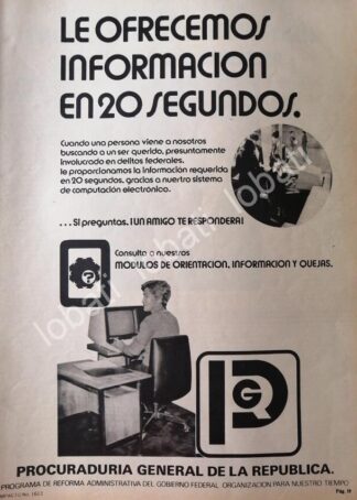 CARTEL ANTIGUO ORIGINAL DE PGR. PROCURADURIA FEDERAL DE LA REPUBLICA 1981 /48