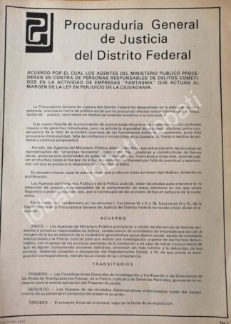 CARTEL ANTIGUO ORIGINAL DE CIRCULAR PROCURADURIA GENERAL DE JUSTICIA D.F 1981 /53