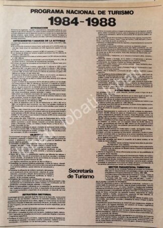 CARTEL ANTIGUO ORIGINAL DE CIRCULAR SECRETARIA DE TURISMO 1984 /72