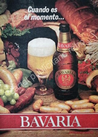 CARTEL ANTIGUO ORIGINAL DE CERVEZA BAVARIA 1970s /4