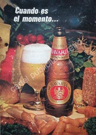 CARTEL ANTIGUO ORIGINAL DE CERVEZA BAVARIA 1970s /3