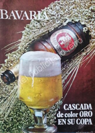CARTEL ANTIGUO ORIGINAL DE CERVEZA BAVARIA 1970s /2