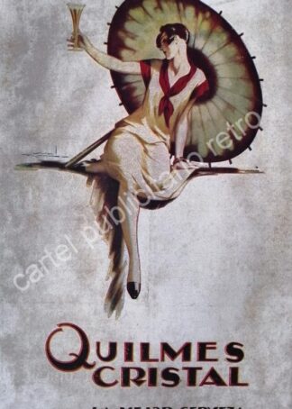 CARTEL ANTIGUO ORIGINAL DE CERVEZA QUILMES 1930 ARTE PUBLICITARIO /RARO