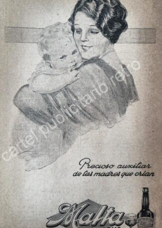 CARTEL ANTIGUO ORIGINAL DE CERVEZA DE MALTA PALERMO 1929 /8
