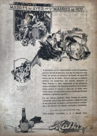 CARTEL ANTIGUO ORIGINAL DE CERVEZA DE MALTA PALERMO Y OTRAS 1930 /6