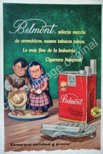 CARTEL ANTIGUO ORIGINAL DE 3 AFICHES CIGARROS BELMONT. ARTE PUBLICITARIO - Image 2