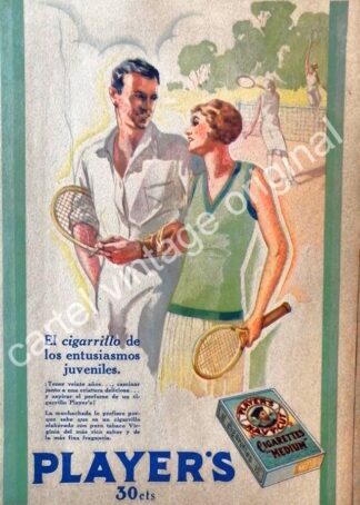 CARTEL ANTIGUO ORIGINAL DE CIGARROS PLAYERS No. 4. VIRGINIA. 1931 / RARO