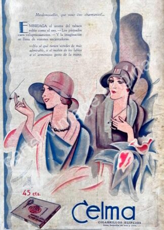 CARTEL ANTIGUO ORIGINAL DE CIGARROS CELMA EXTRA 1930 / MUY RARO