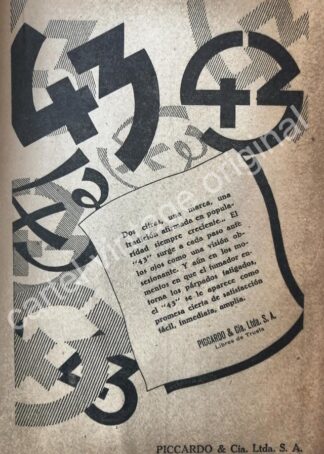 CARTEL ANTIGUO ORIGINAL DE CIGARROS 43. PICCARDO & CIA. 1927 /3